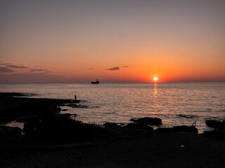 Golden Sunset by the Seaside: Captivating Evening on Cyprus Island