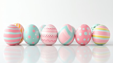 Vibrant easter holiday celebration with colorful painted eggs for greeting card design