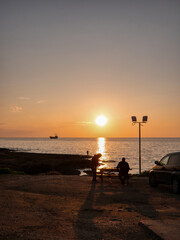 Golden Sunset by the Seaside: Captivating Evening on Cyprus Island