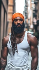 Portrait of Confident Man with Headband
