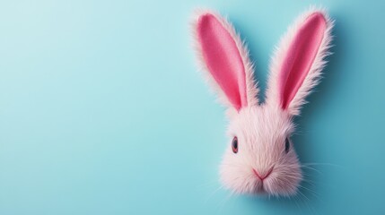 Obraz premium Funny easter bunny ears on blue background for holiday decoration and design