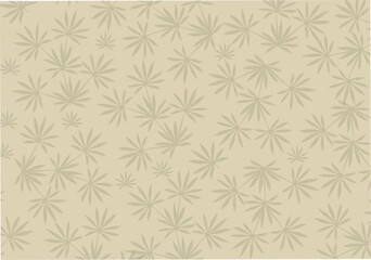 Chamaerops leaves seamless patterm. Vector chamaerops leaves on brown background. Seamless foliage pattern for textiles, textures, prints and simple backgrounds. Flat design. EPS 10