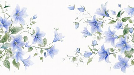 Elegant Campanula Flowers in Soft Spring Color Design for Borders