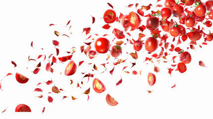 flying tomatoes background