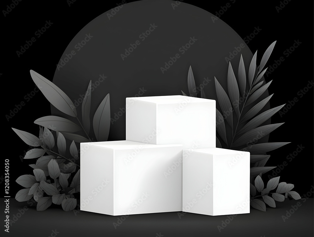 Poster monochromatic 3d cube display background