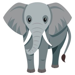 A cartoon elephant with a big smile on its face