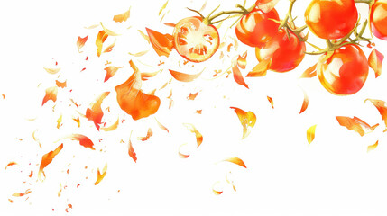 Obraz premium flying tomatoes background