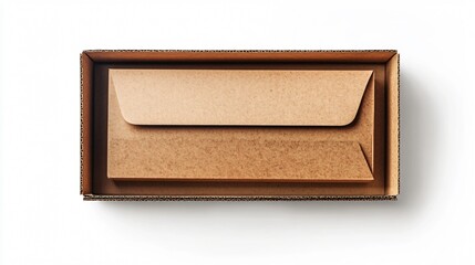 Open Brown Cardboard Box on White Background for Packaging and Shipping