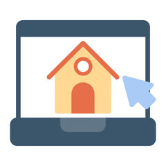 Colorful Flat Buy House Online Icon