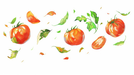 flying tomatoes background
