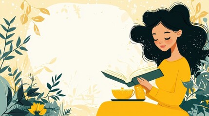 A Generation Alpha Girl Enjoying a Tea Party Home Setting Illustration Cozy Atmosphere Child's View Imagination