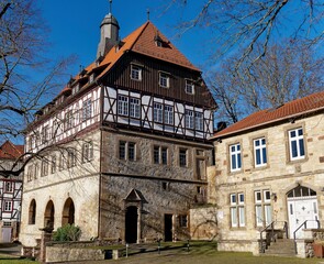 Architectural monument in Warburg, Germany, Old Town Hall between the cities