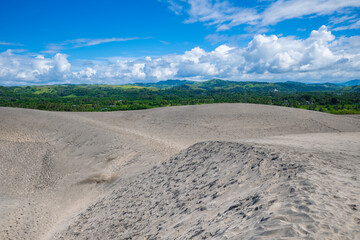 Fototapeta premium Aerial view above Sigatoka Sand Dunes on Viti Levu Fiji