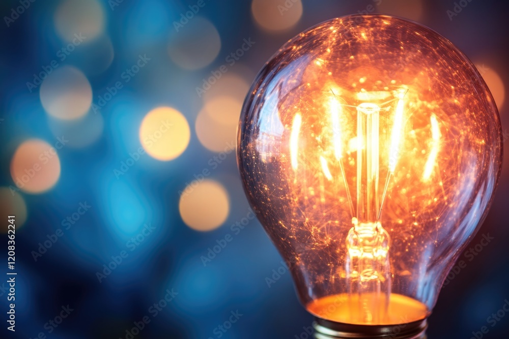 Aufkleber a single light bulb sitting on a table with a simple design