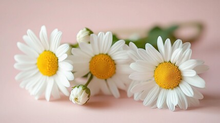Fototapeta premium Minimal Styled Floral Concept Featuring White Daisies and Chamomile