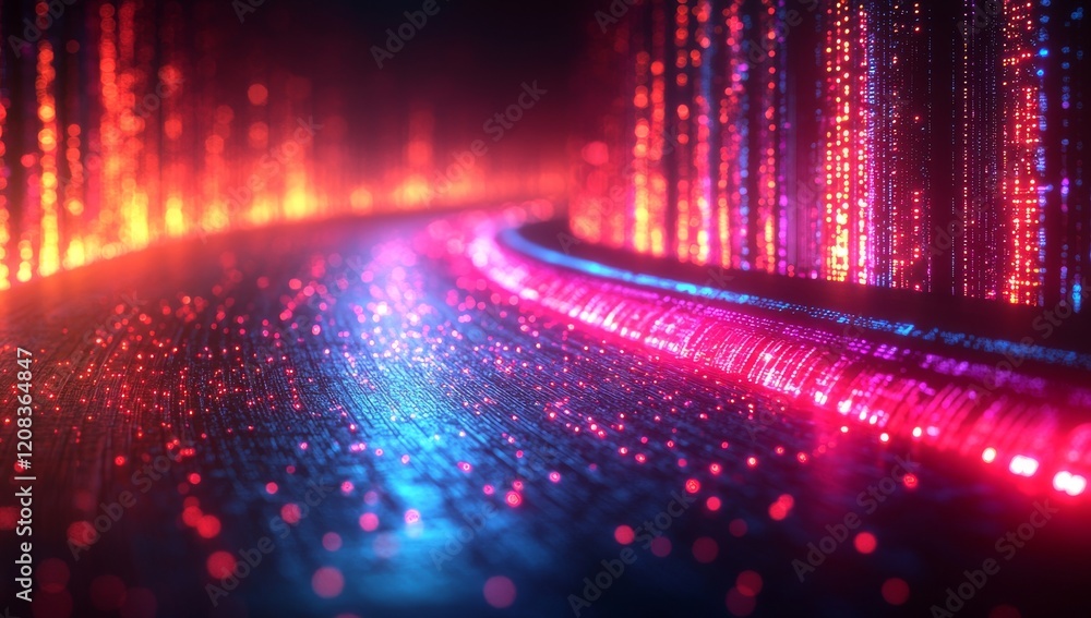 Poster abstract background with neon glow in cyberpunk style by stock