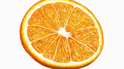 Fresh Orange Slice Isolated on White Background for Bright Aesthetic