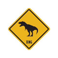Beach crossing T rex sticker - Funny T rex crossing, T rex xing
