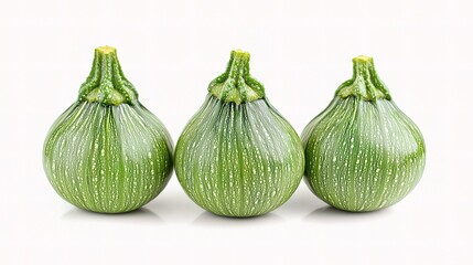 Obraz premium Fresh Green Zucchini Isolated on White Background for Culinary Use