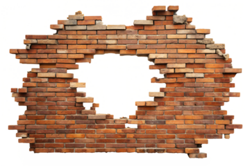broken brick wall with hole