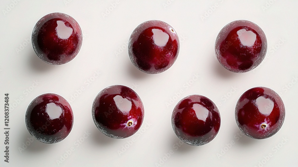Poster glossy cranberry berries with precise clipping path isolated