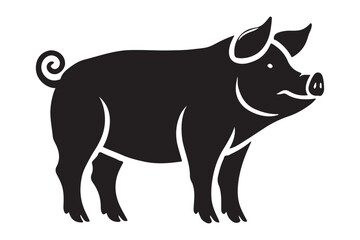 Pig silhouette vector art