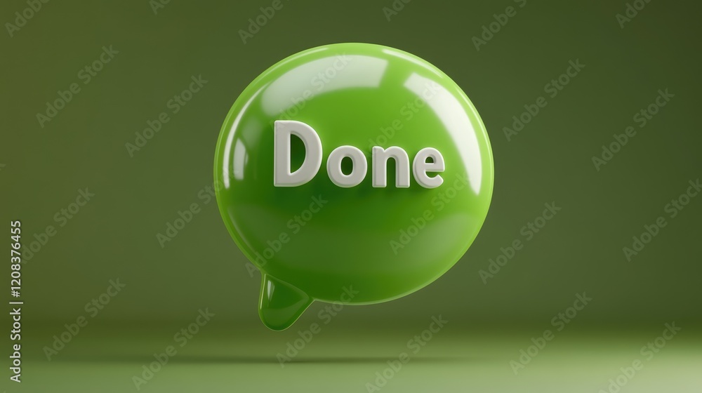 Poster completion notification icon digital workspace graphic design minimalist environment close-up view m
