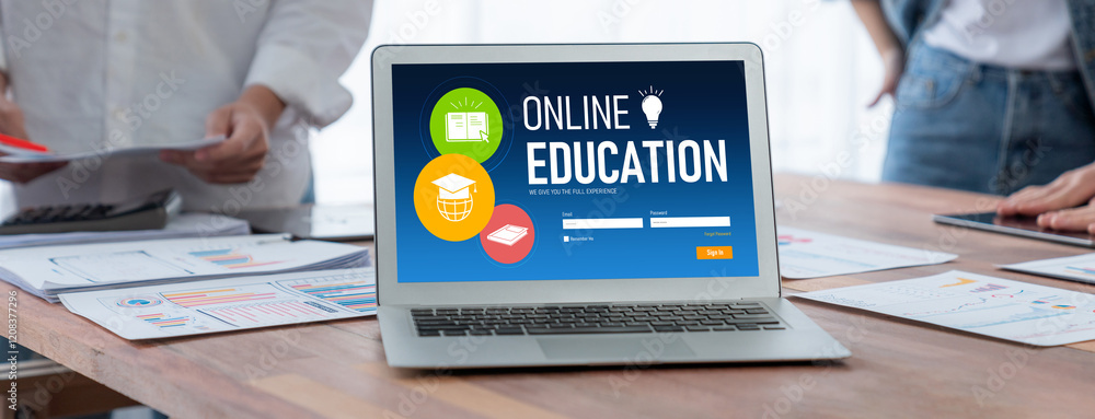 Leinwandbilder e-learning website with brisk sofware for student to study online on the internet network