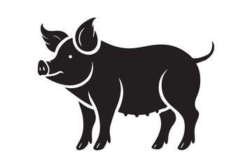 Pig silhouette vector art