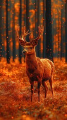"Cinematic Shot of a Wendigo Amidst a Burning Forest in Monochrome Palette"

