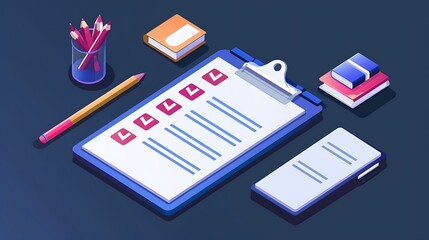 Obraz premium ISO Standards Compliance Checklist, checklist filled with ISO standards and checkboxes,