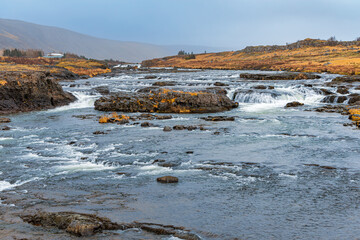 The Laxa i Kjos River on the west coast of Iceland