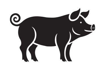 Pig silhouette vector art