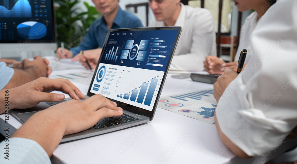 Poster business data dashboard provide business intelligence analytic for marketing strategy planning brisk