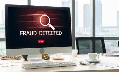 Cyber security software show alert of cyber attack for protection snugly. Danger from virus,...