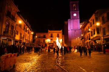 Obraz premium Festivity of San Antonio in Valencia Fire Show