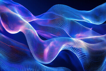 Fototapeta premium Futuristic Neon Waves with Glowing Abstract Curves, Vibrant Colors, and Digital Art Aesthetics for Modern Design and Dynamic Light Patterns