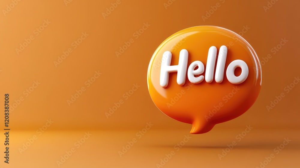 Poster greeting action with colorful text bubble digital environment design creative viewpoint for enhanced
