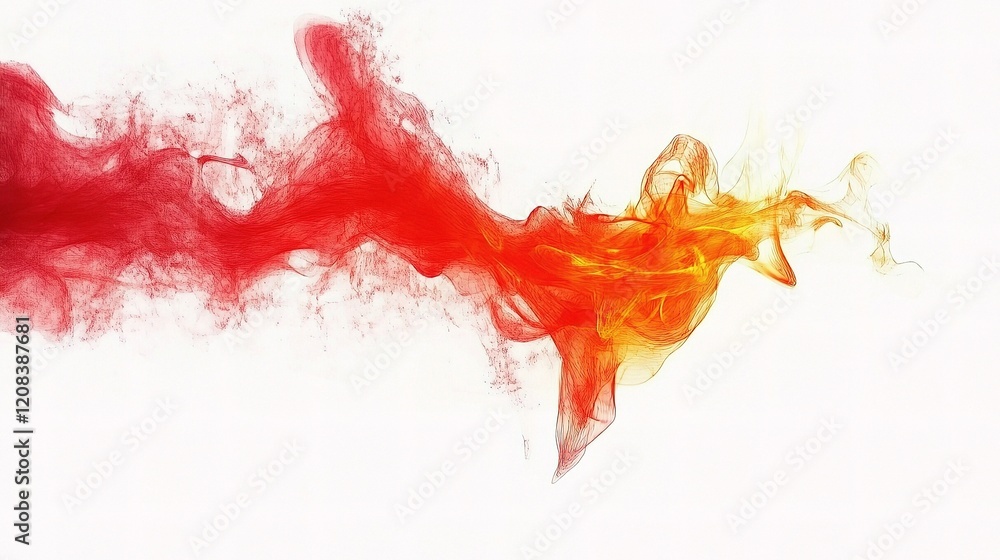Poster vibrant flames in red and orange with dynamic flowing patterns