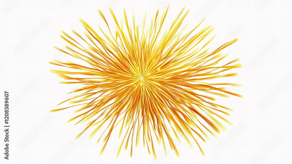 Poster Bright Golden Fireworks Vector Material with Sparkles and Lines