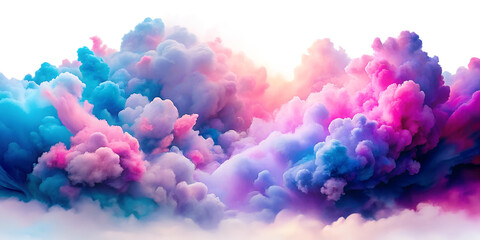 Fototapeta premium colorful in the sky with clouds and wind on a bright, beautiful day isolated on white