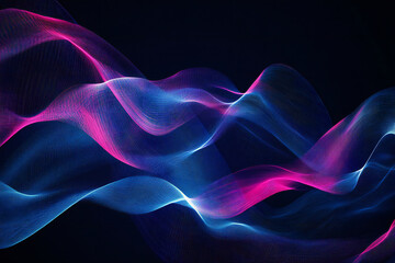 Futuristic Neon Waves with Glowing Abstract Curves, Vibrant Colors, and Digital Art Aesthetics for Modern Design and Dynamic Light Patterns