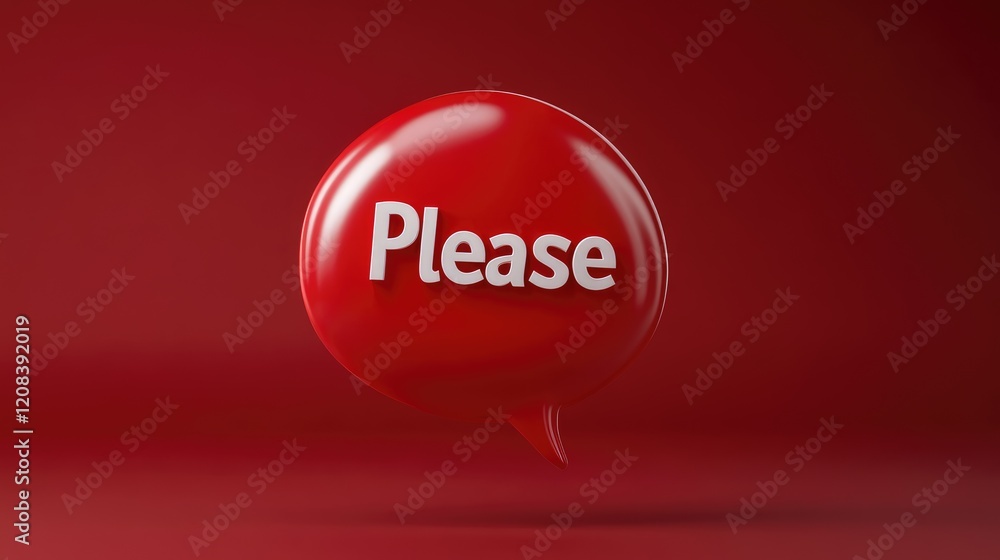 Poster engaging call to action red background graphic design clean environment close-up view request concep