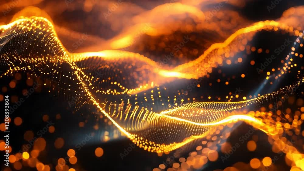 Poster An artistic representation of digital privacy, featuring a textured surface with glowing orange data patterns. This abstract design symbolizes the importance of data protection and security.