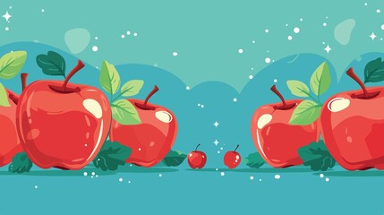 Creative Cartoon Apple School Design Graphic Vector Illustration