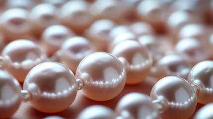 A collection of white pearls stacked on top of each other, possibly for jewelry making or decorative purposes