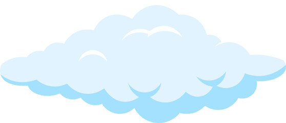 Cartoon cloud floating in a serene blue sky, evoking a sense of peace, tranquility, and the beauty of nature, ideal for children s illustrations or weather related designs