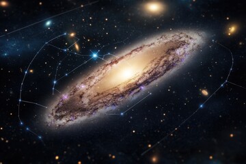 Exploration of a distant galaxy with vibrant stars and intricate cosmic structures