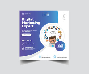 Digital marketing post banner digital marketing social media template design
