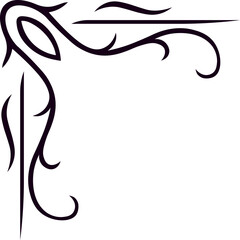 Elegant corner ornament featuring intricate floral and abstract elements, creating a decorative frame that adds a sophisticated touch to various design projects